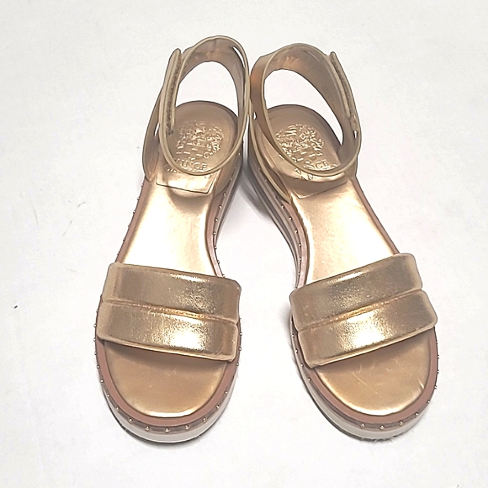 Vince Camuto Mellienda Gold Puffy Wedges